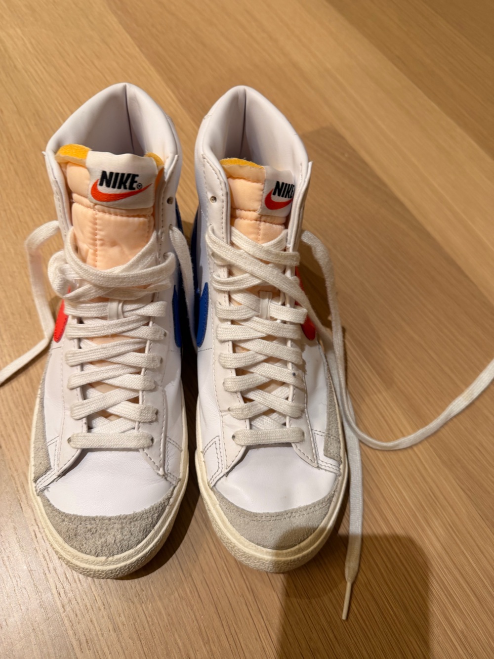NIKE BLAZER’77 Mid Sneakers Retro Vintage Men’s 7 Women’s  9 Red Blue #BQ680